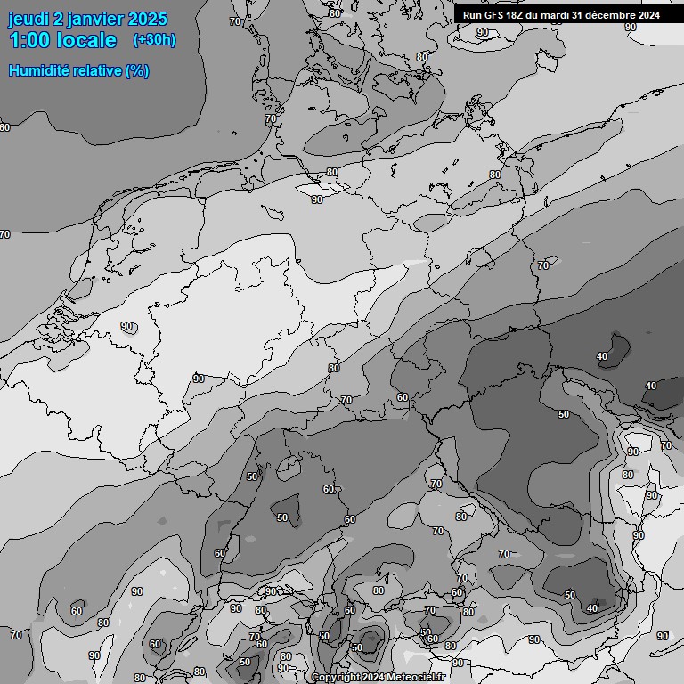 Modele GFS - Carte prvisions 