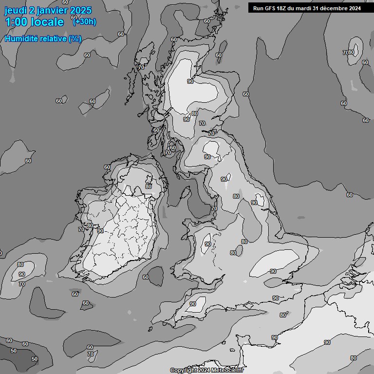 Modele GFS - Carte prvisions 