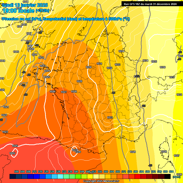 Modele GFS - Carte prvisions 