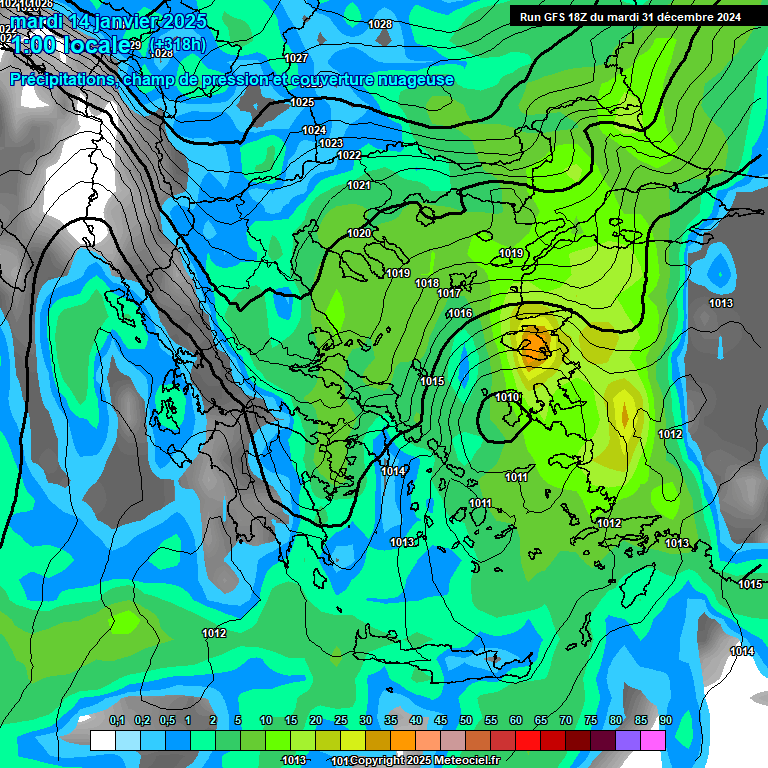 Modele GFS - Carte prvisions 