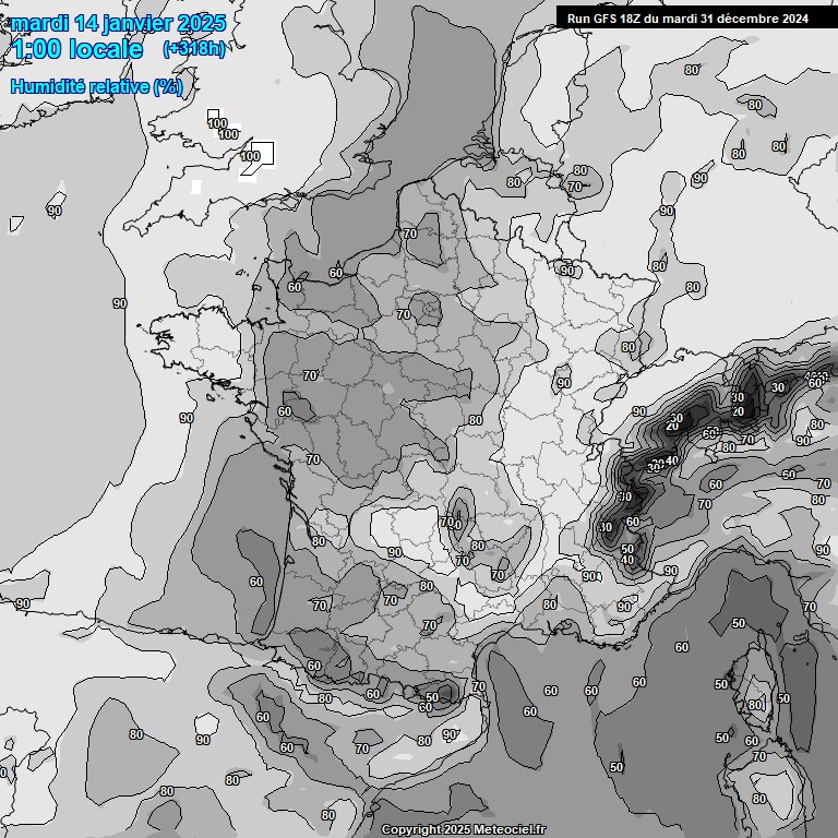 Modele GFS - Carte prvisions 