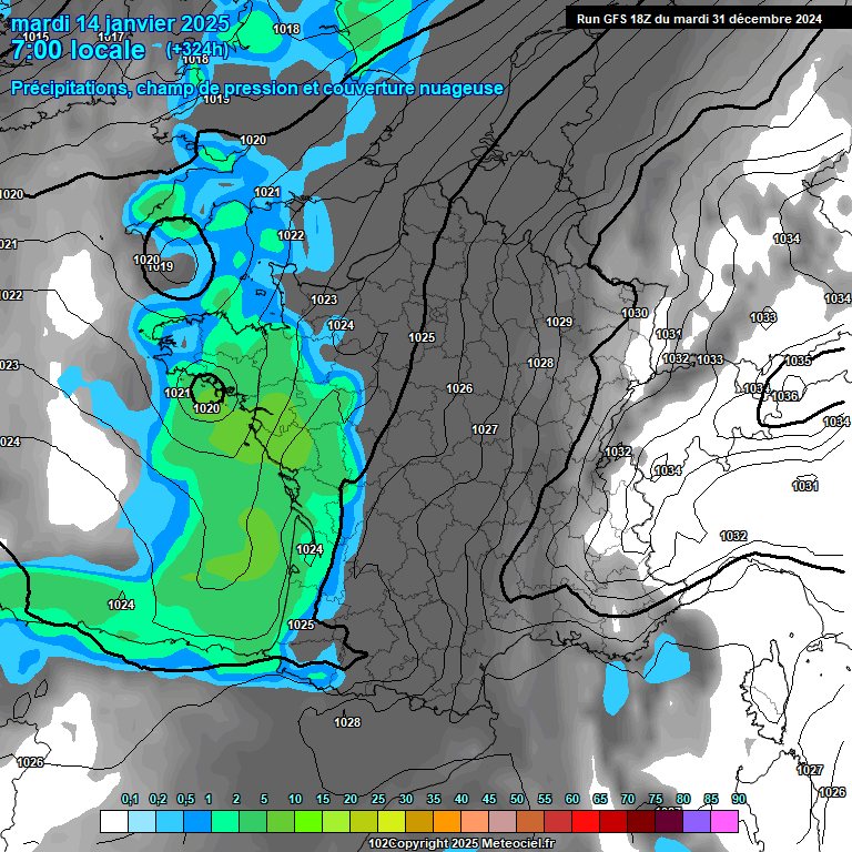 Modele GFS - Carte prvisions 