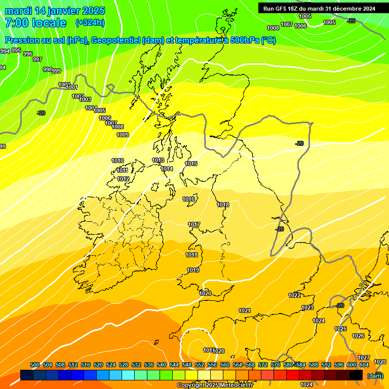 Modele GFS - Carte prvisions 