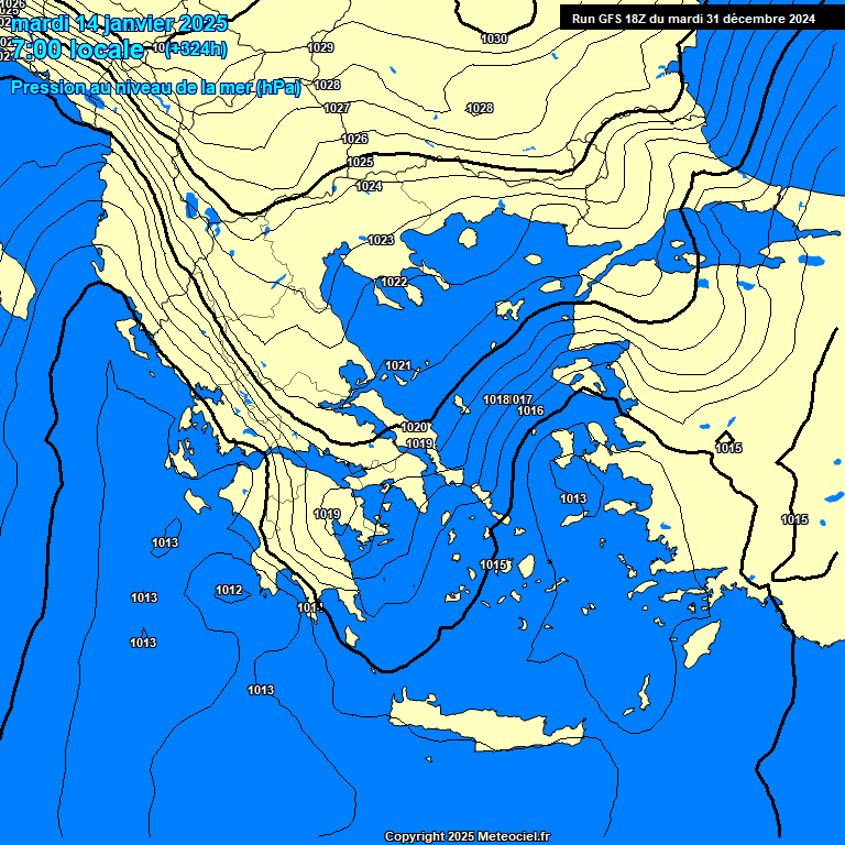 Modele GFS - Carte prvisions 