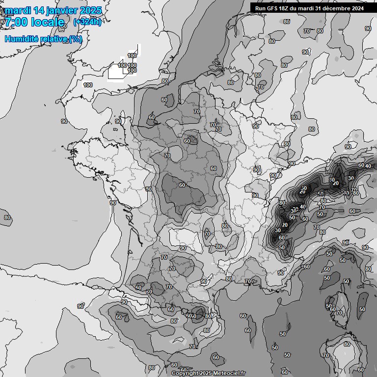 Modele GFS - Carte prvisions 