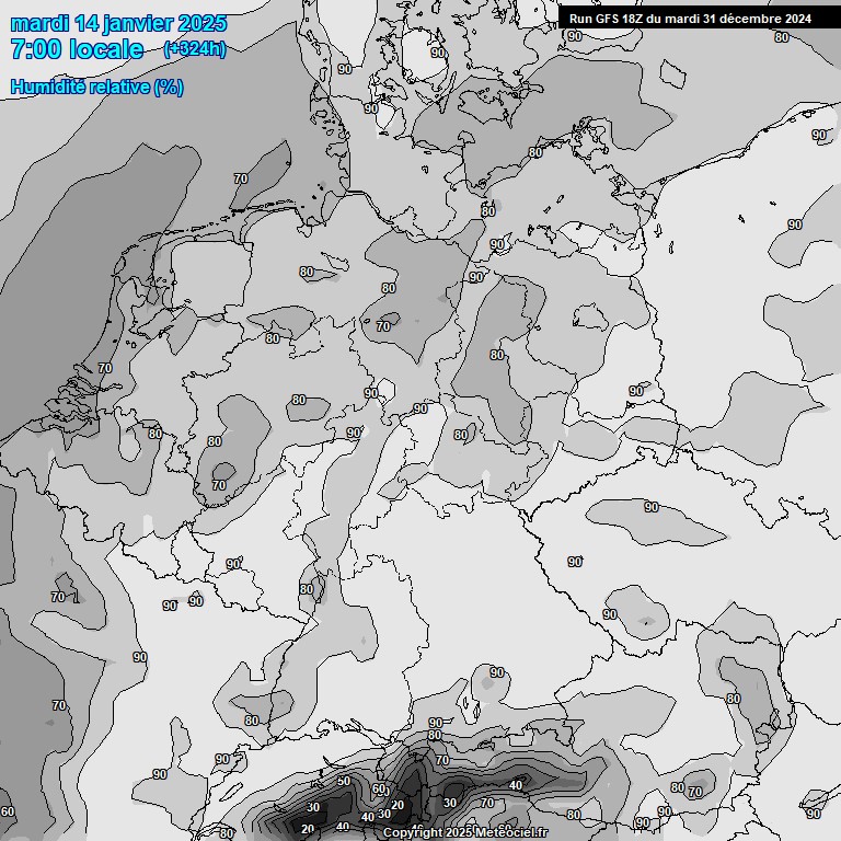 Modele GFS - Carte prvisions 