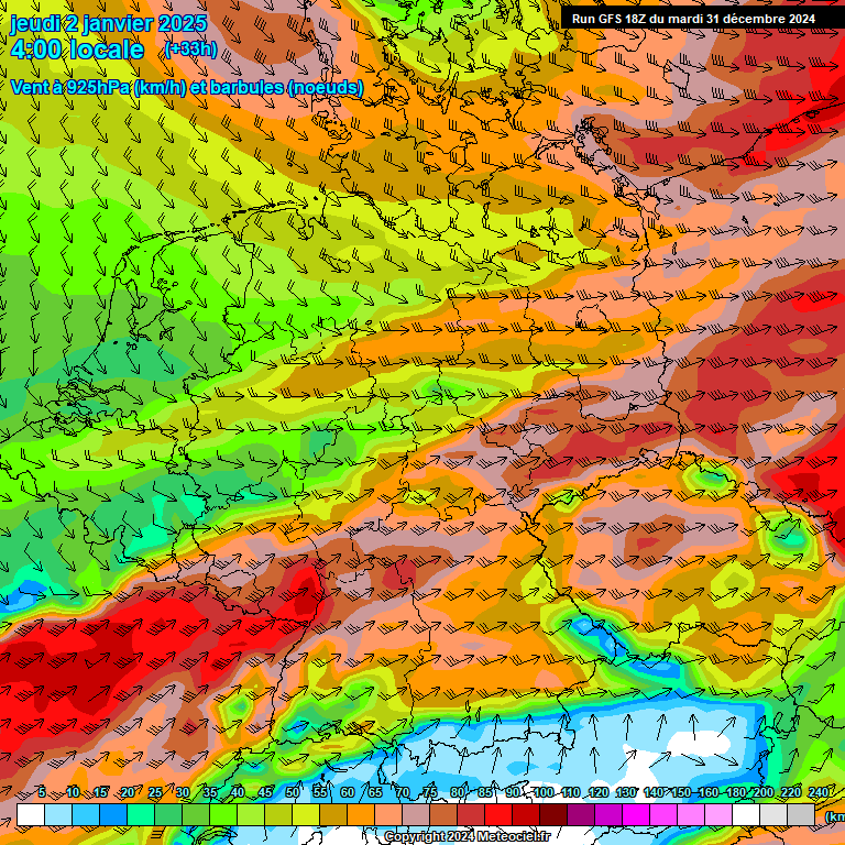 Modele GFS - Carte prvisions 