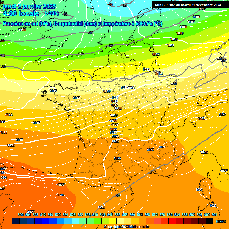 Modele GFS - Carte prvisions 