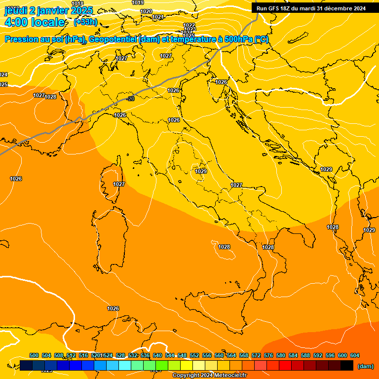 Modele GFS - Carte prvisions 