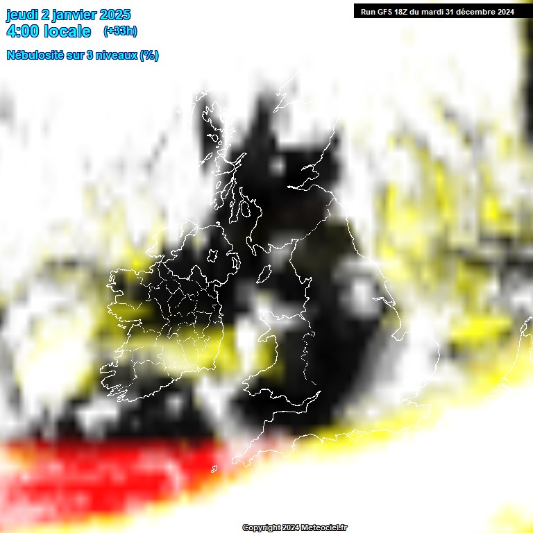 Modele GFS - Carte prvisions 