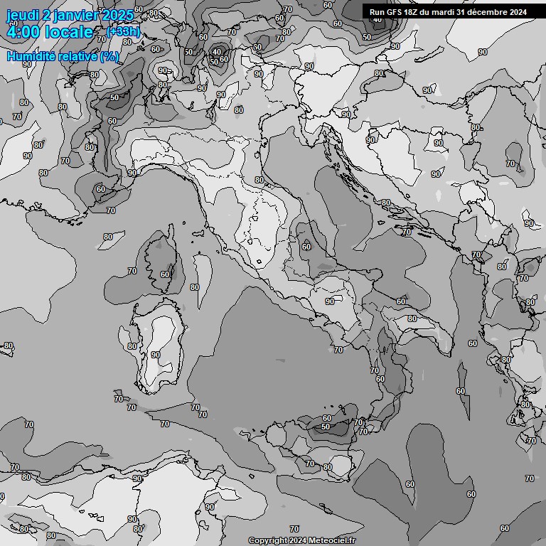 Modele GFS - Carte prvisions 