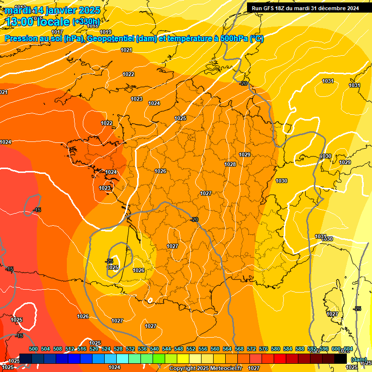 Modele GFS - Carte prvisions 