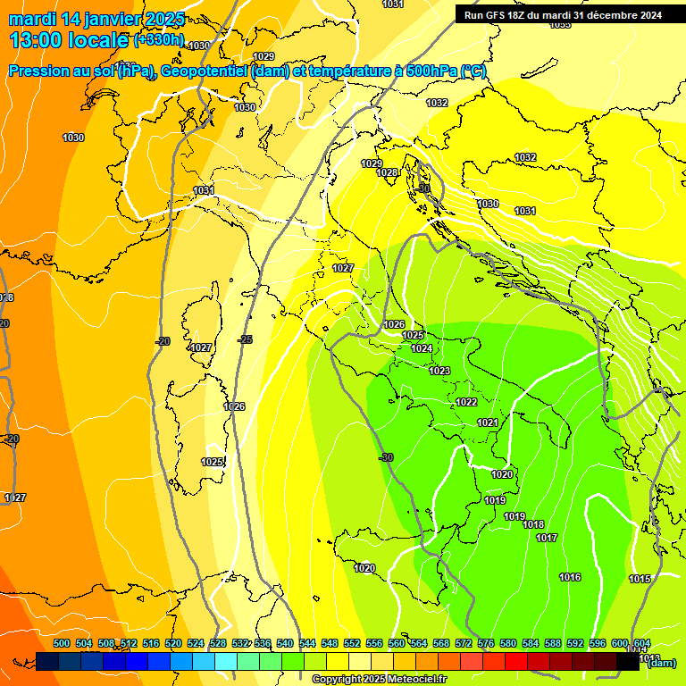 Modele GFS - Carte prvisions 