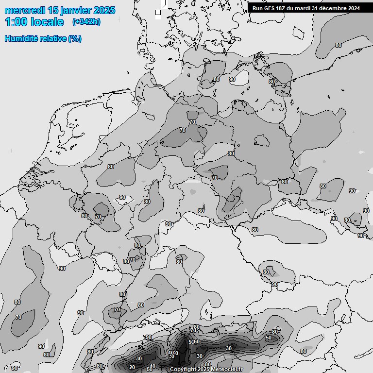 Modele GFS - Carte prvisions 