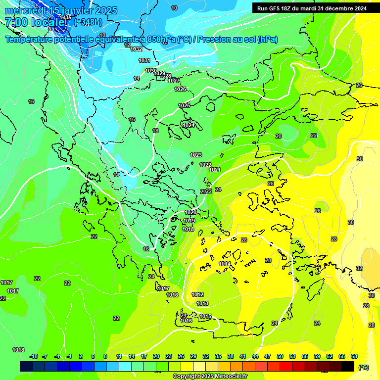 Modele GFS - Carte prvisions 