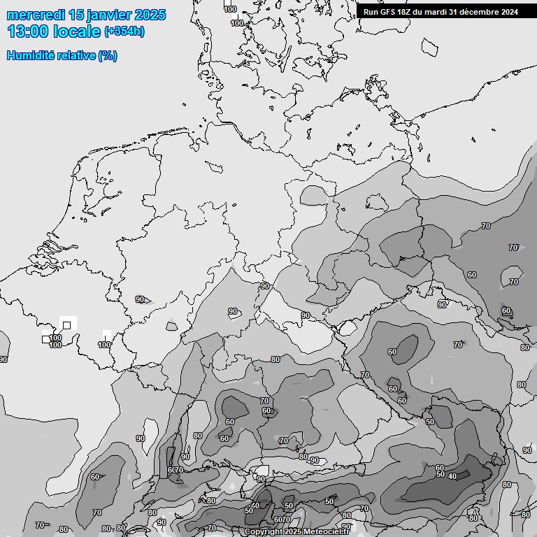 Modele GFS - Carte prvisions 