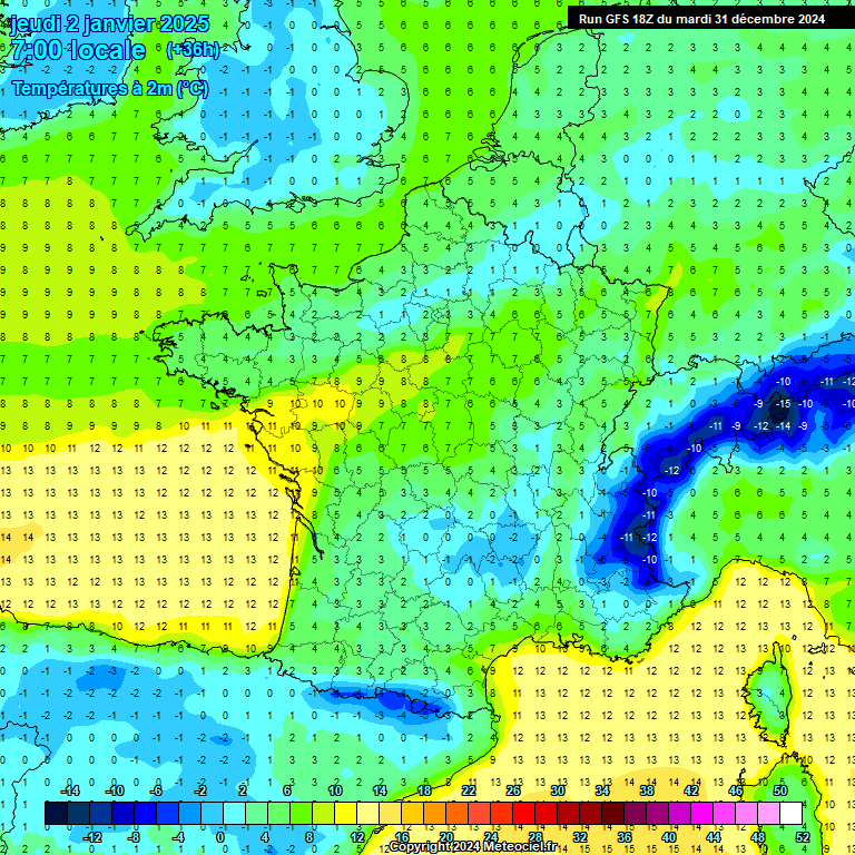 Modele GFS - Carte prvisions 