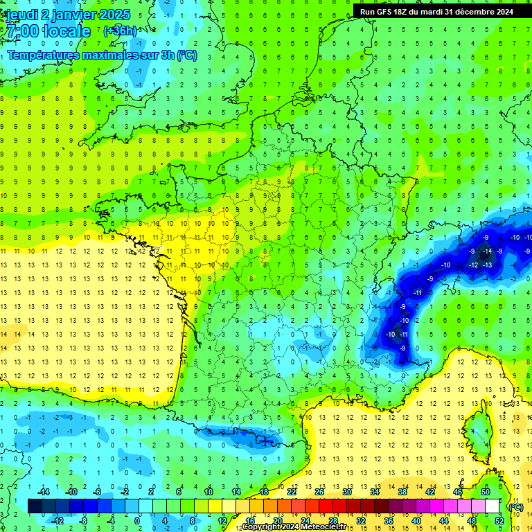 Modele GFS - Carte prvisions 