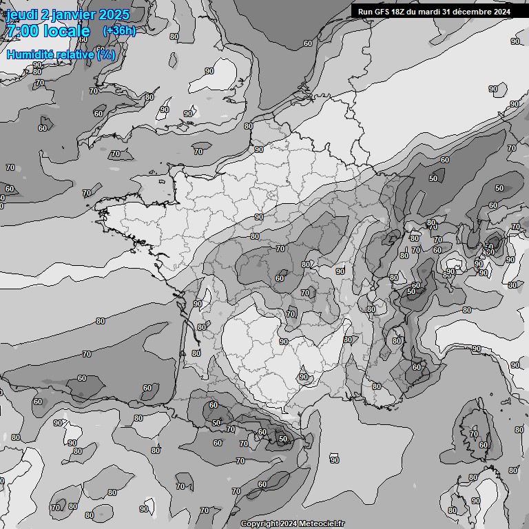 Modele GFS - Carte prvisions 