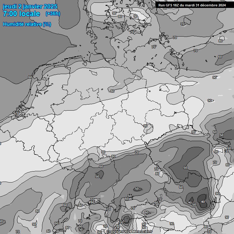 Modele GFS - Carte prvisions 