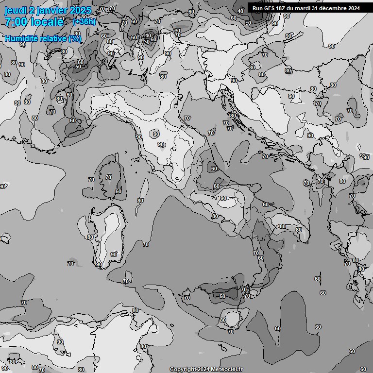 Modele GFS - Carte prvisions 