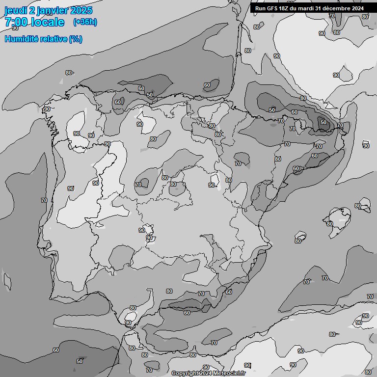 Modele GFS - Carte prvisions 