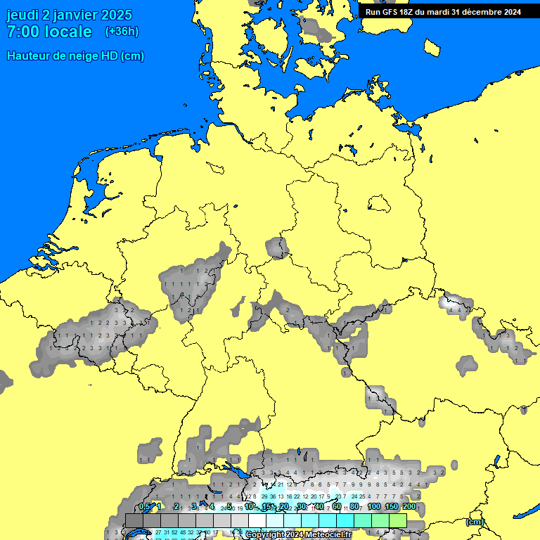 Modele GFS - Carte prvisions 