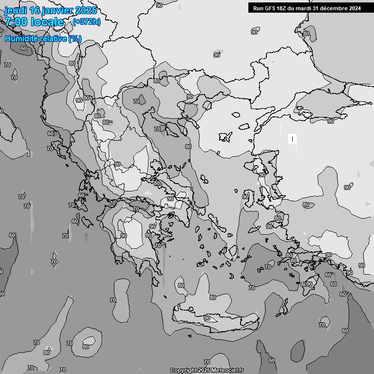 Modele GFS - Carte prvisions 