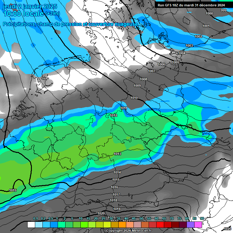 Modele GFS - Carte prvisions 