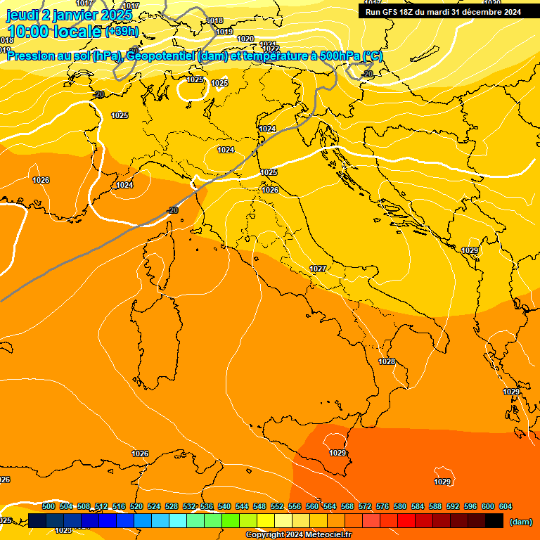 Modele GFS - Carte prvisions 