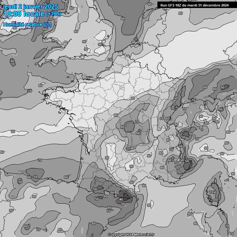 Modele GFS - Carte prvisions 