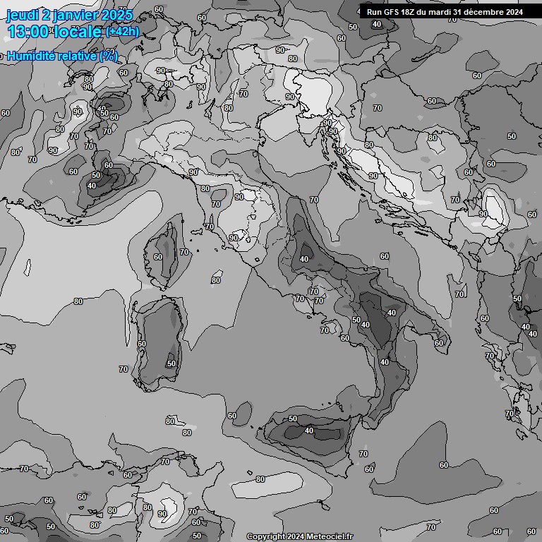 Modele GFS - Carte prvisions 