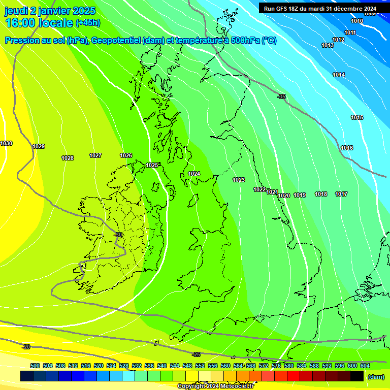 Modele GFS - Carte prvisions 