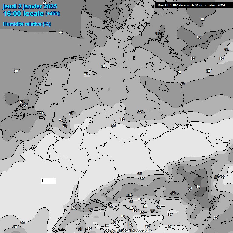 Modele GFS - Carte prvisions 