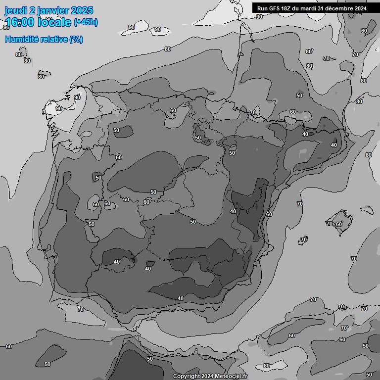 Modele GFS - Carte prvisions 