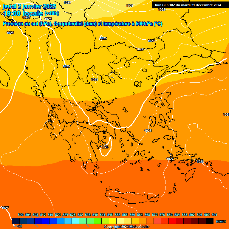 Modele GFS - Carte prvisions 