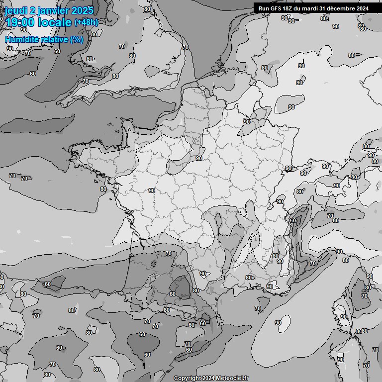 Modele GFS - Carte prvisions 