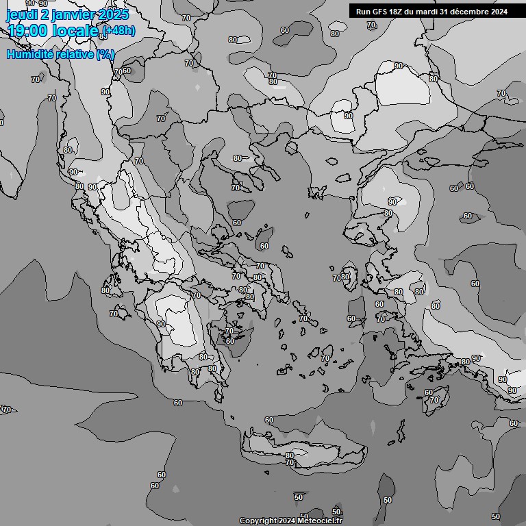 Modele GFS - Carte prvisions 