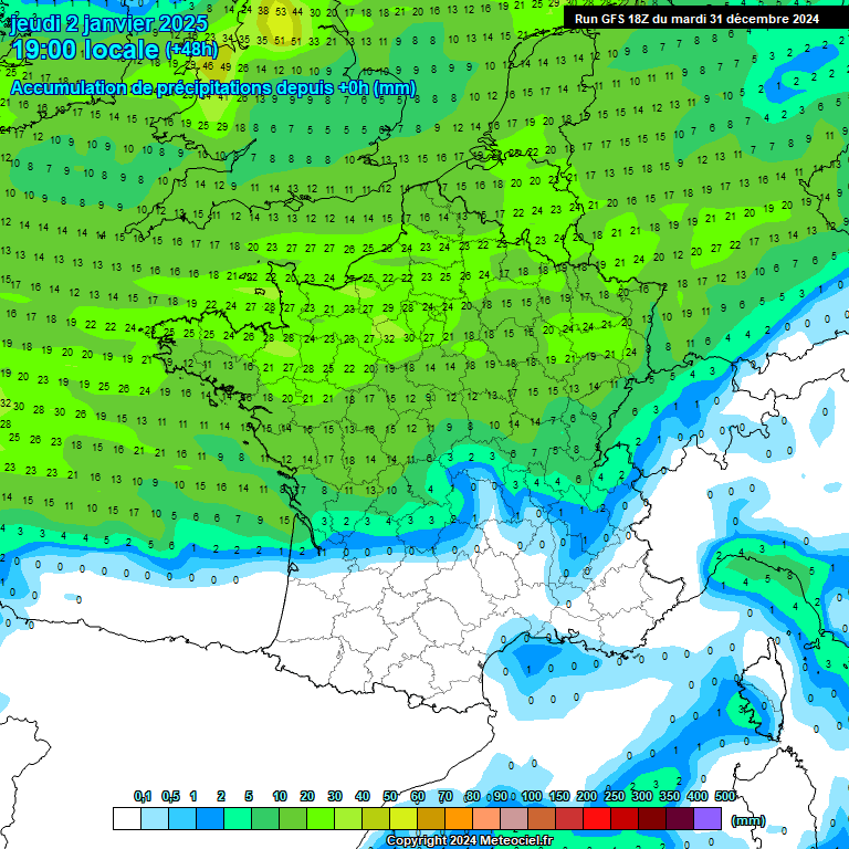 Modele GFS - Carte prvisions 