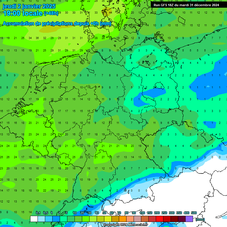 Modele GFS - Carte prvisions 