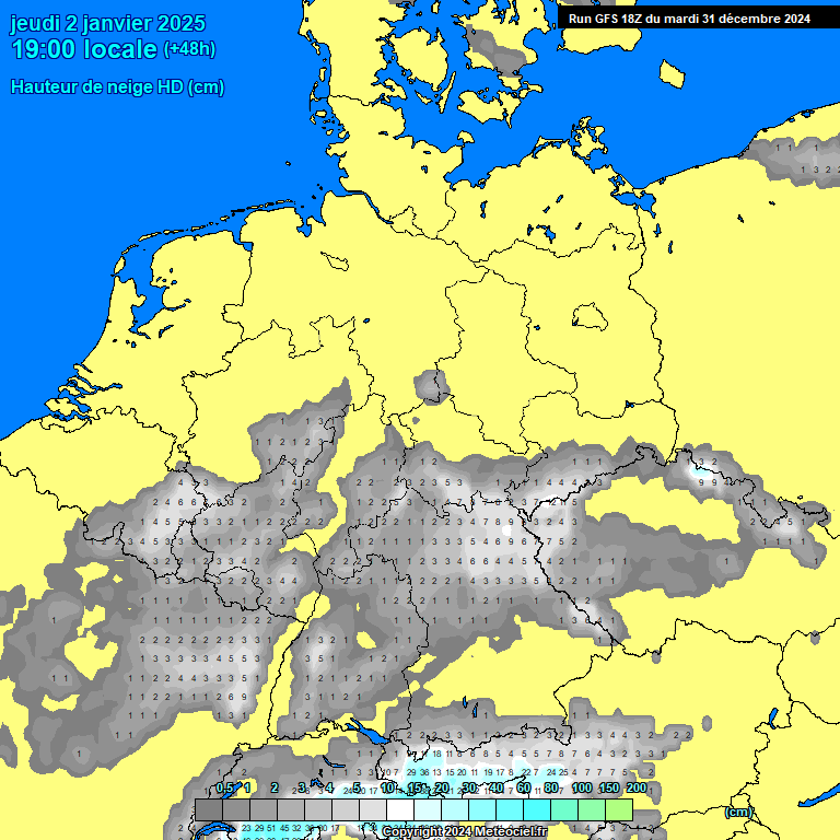 Modele GFS - Carte prvisions 