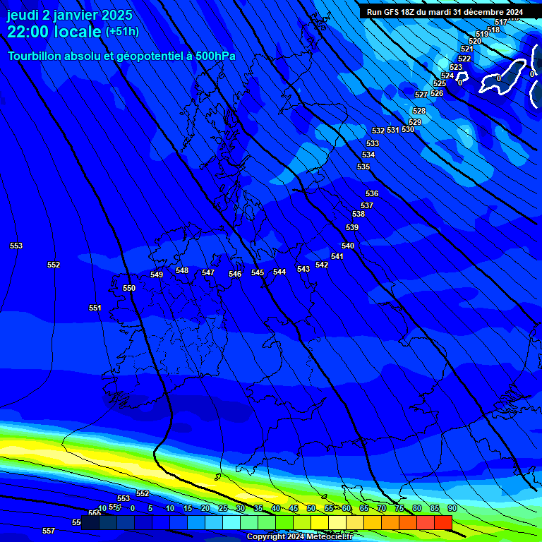 Modele GFS - Carte prvisions 