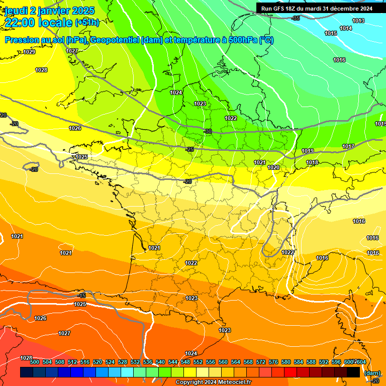 Modele GFS - Carte prvisions 