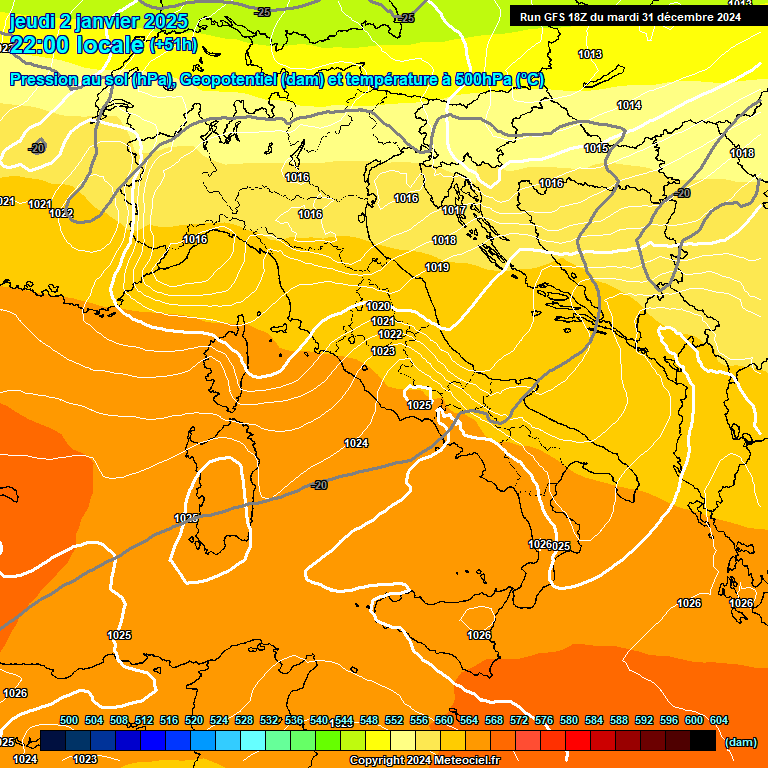 Modele GFS - Carte prvisions 