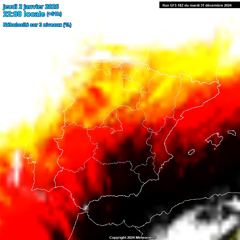 Modele GFS - Carte prvisions 