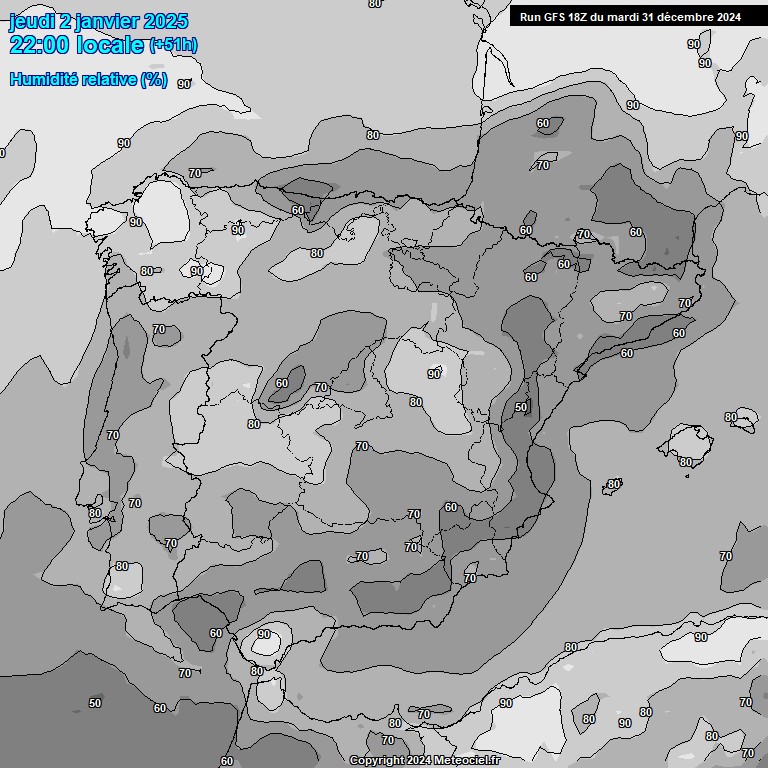 Modele GFS - Carte prvisions 