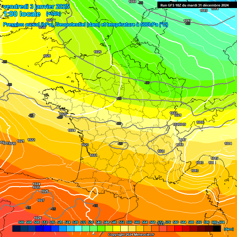 Modele GFS - Carte prvisions 