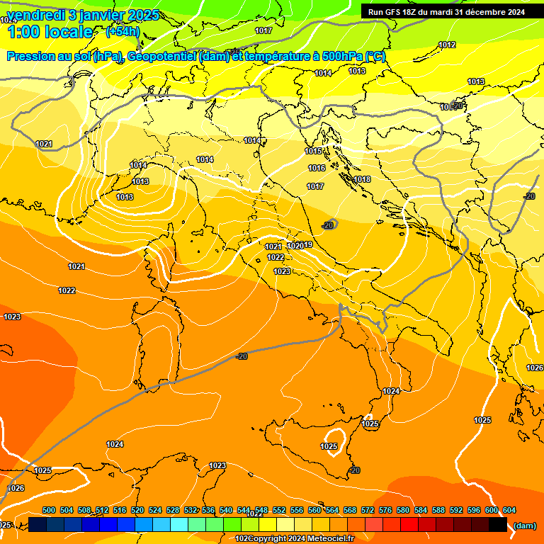 Modele GFS - Carte prvisions 