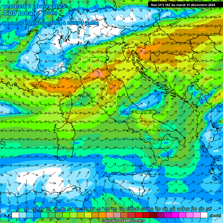 Modele GFS - Carte prvisions 