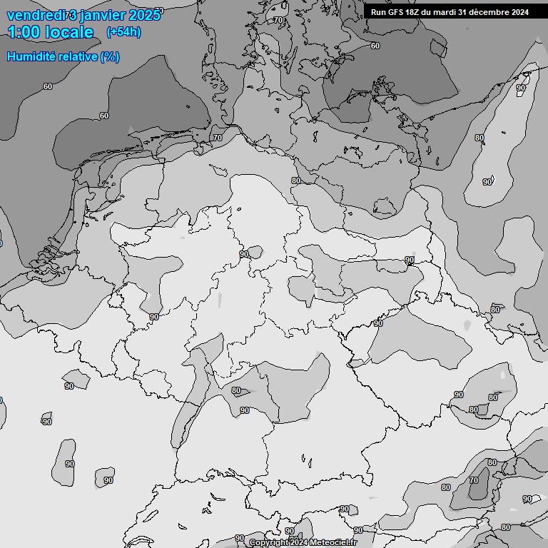 Modele GFS - Carte prvisions 